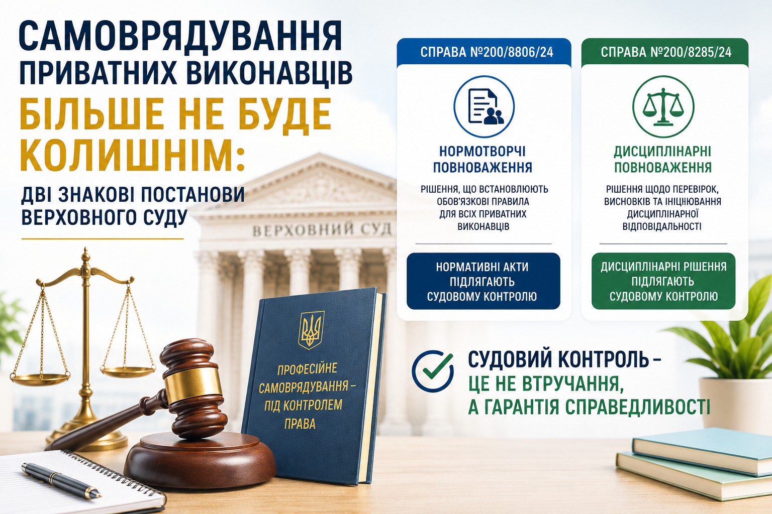 Самоврядування приватних виконавців більше не буде колишнім: дві знакові постанови Верховного Суду